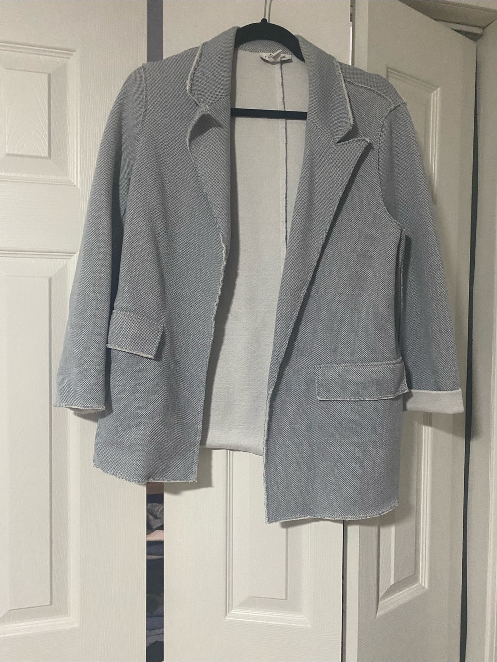 Topshop Light Blue Open-Front Blazer Jacket